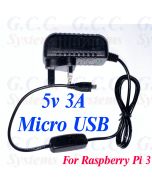 3D Printer Octoprint Raspberry Pi 3 UK Wall Power Supply 3A Micro USB with Switch