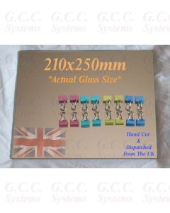 210 x 250mm Glass Mirror Plate With Clips