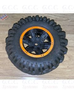 2x Traxxas X-Maxx Wheels Beadlock Look Rim Trims (ABS) ORANGE With SILVER Screws