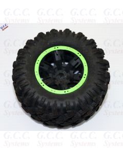 2x Traxxas X-Maxx Wheels Beadlock Look Rim Trims (ABS) GREEN With SILVER Screws