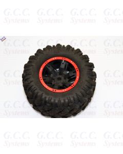 2x Traxxas X-Maxx Wheels Beadlock Look Rim Trims (ABS) RED With SILVER Screws