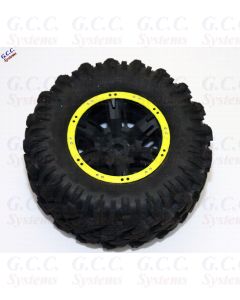 2x Traxxas X-Maxx Wheels Beadlock Look Rim Trims (ABS) YELLOW With SILVER Screws
