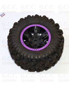 2x Traxxas X-Maxx Wheels Beadlock Look Rim Trims (ABS) PURPLE With SILVER Screws